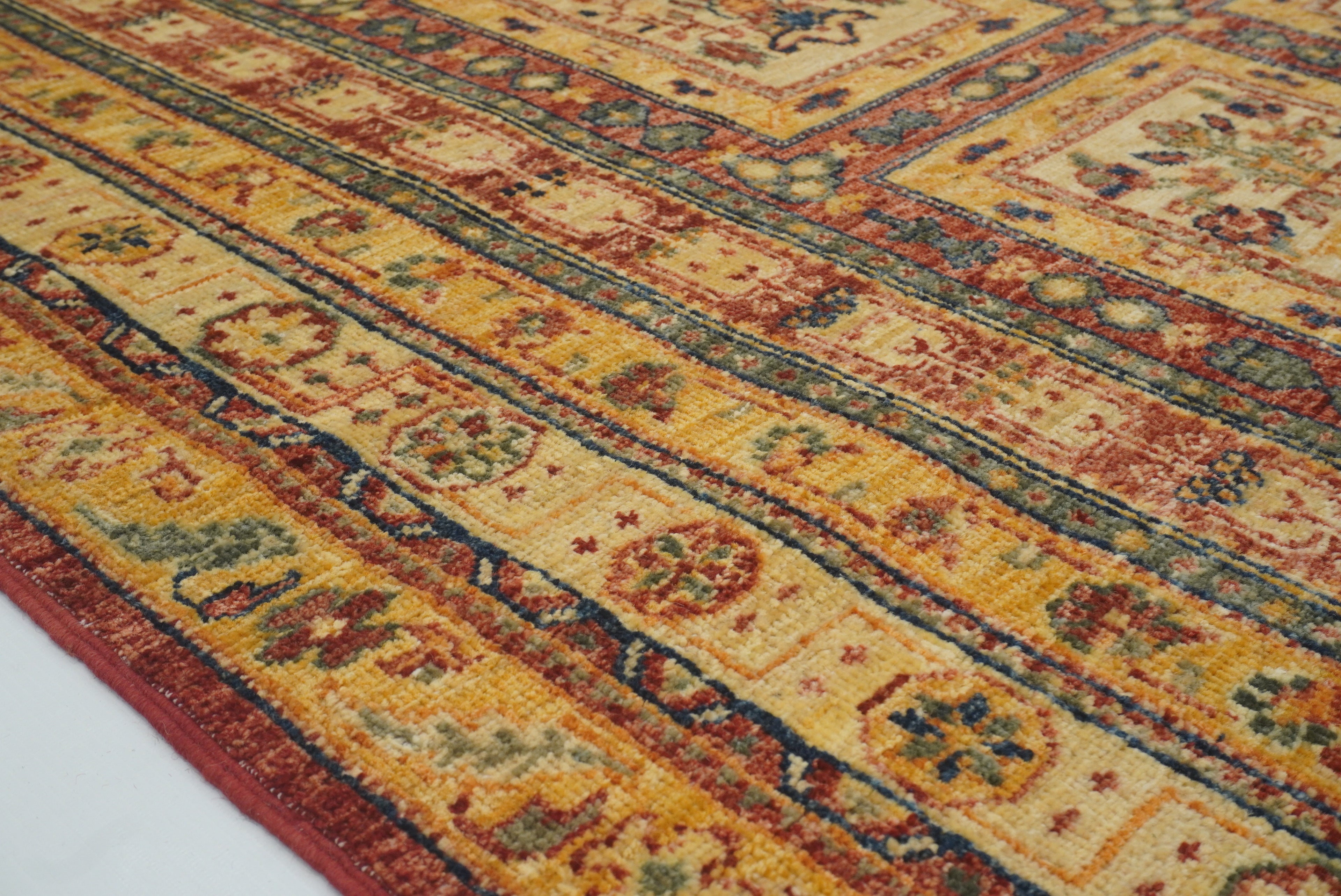 7x8 Beige Bakhtiar Afghan Hand-Knotted Oriental Rug - Yildiz Rugs
