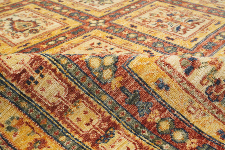 7x8 Beige Bakhtiar Afghan Hand-Knotted Oriental Rug - Yildiz Rugs
