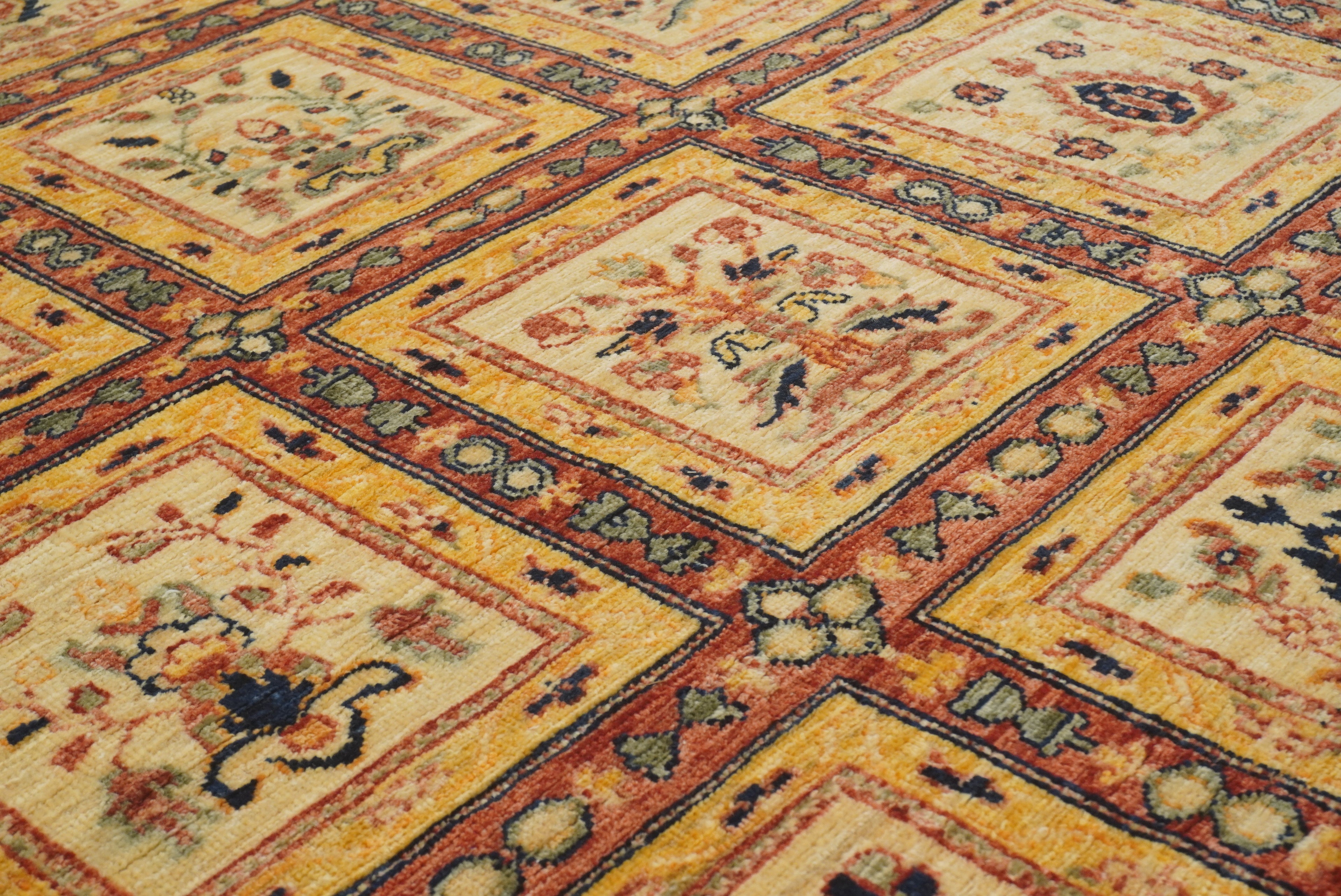 5'9"x8'7" Beige Bakhtiar Afghan Hand-Knotted Oriental Rug - Yildiz Rugs