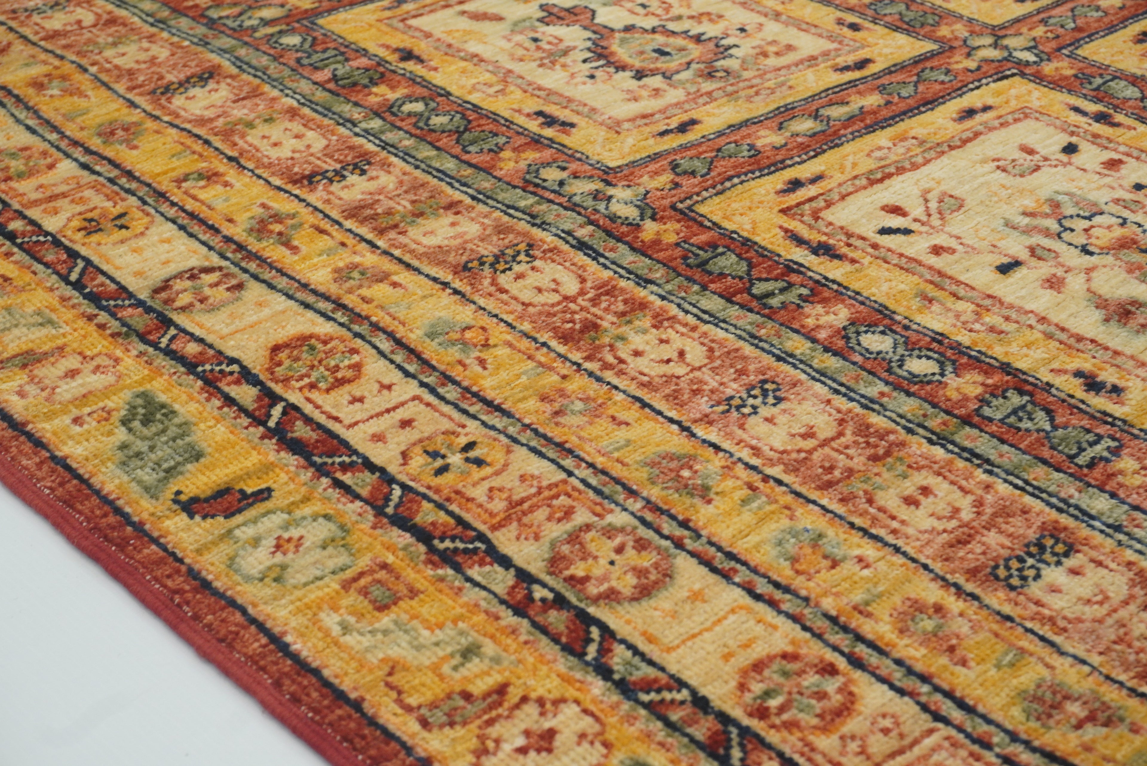 5'9"x8'7" Beige Bakhtiar Afghan Hand-Knotted Oriental Rug - Yildiz Rugs