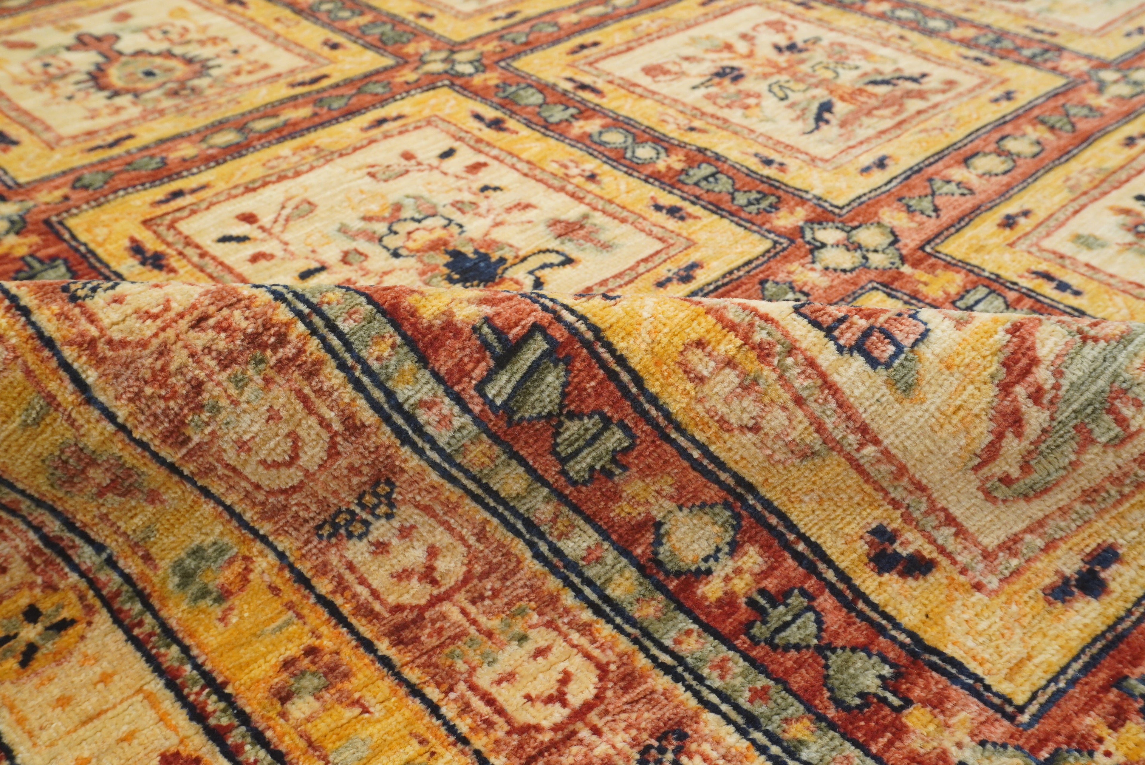 5'9"x8'7" Beige Bakhtiar Afghan Hand-Knotted Oriental Rug - Yildiz Rugs
