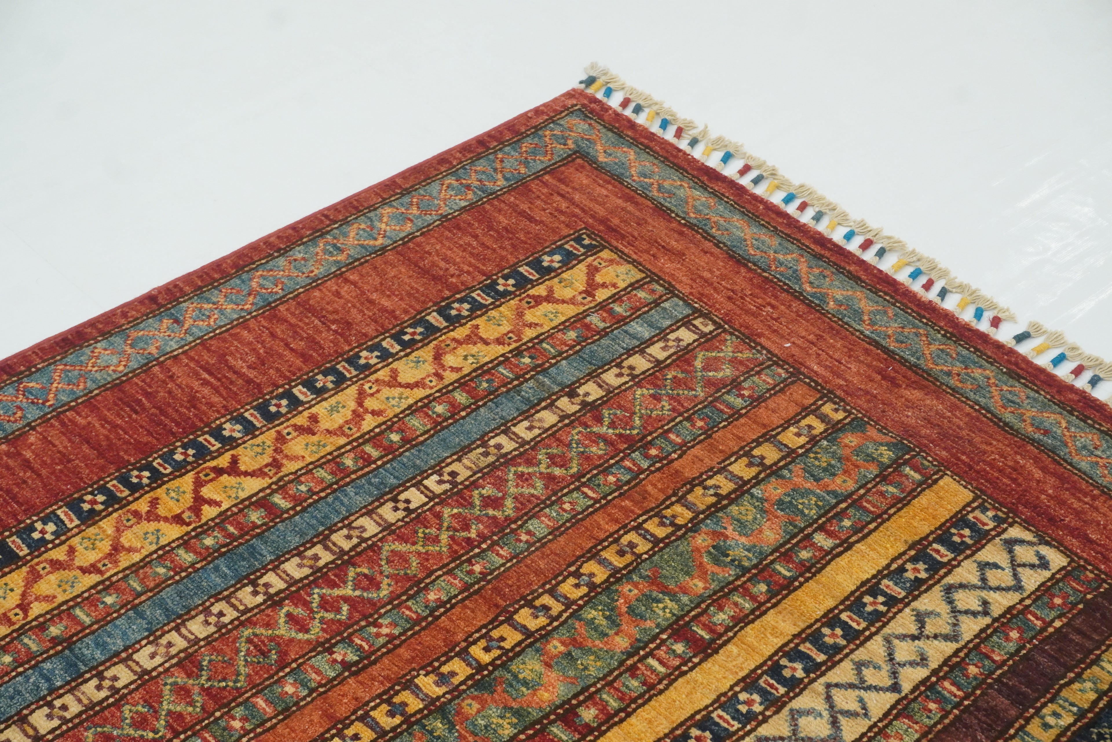 7x8 Red Turkish Style Hand-Knotted Wool Rug - Yildiz Rugs