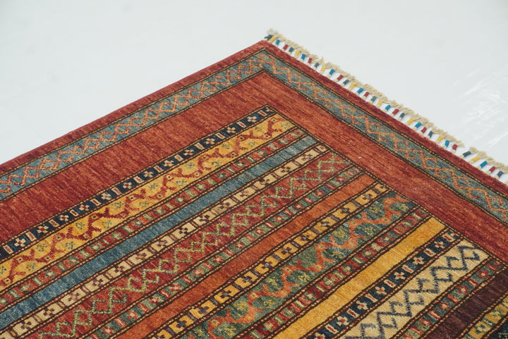 7x8 Red Turkish Style Hand-Knotted Wool Rug - Yildiz Rugs