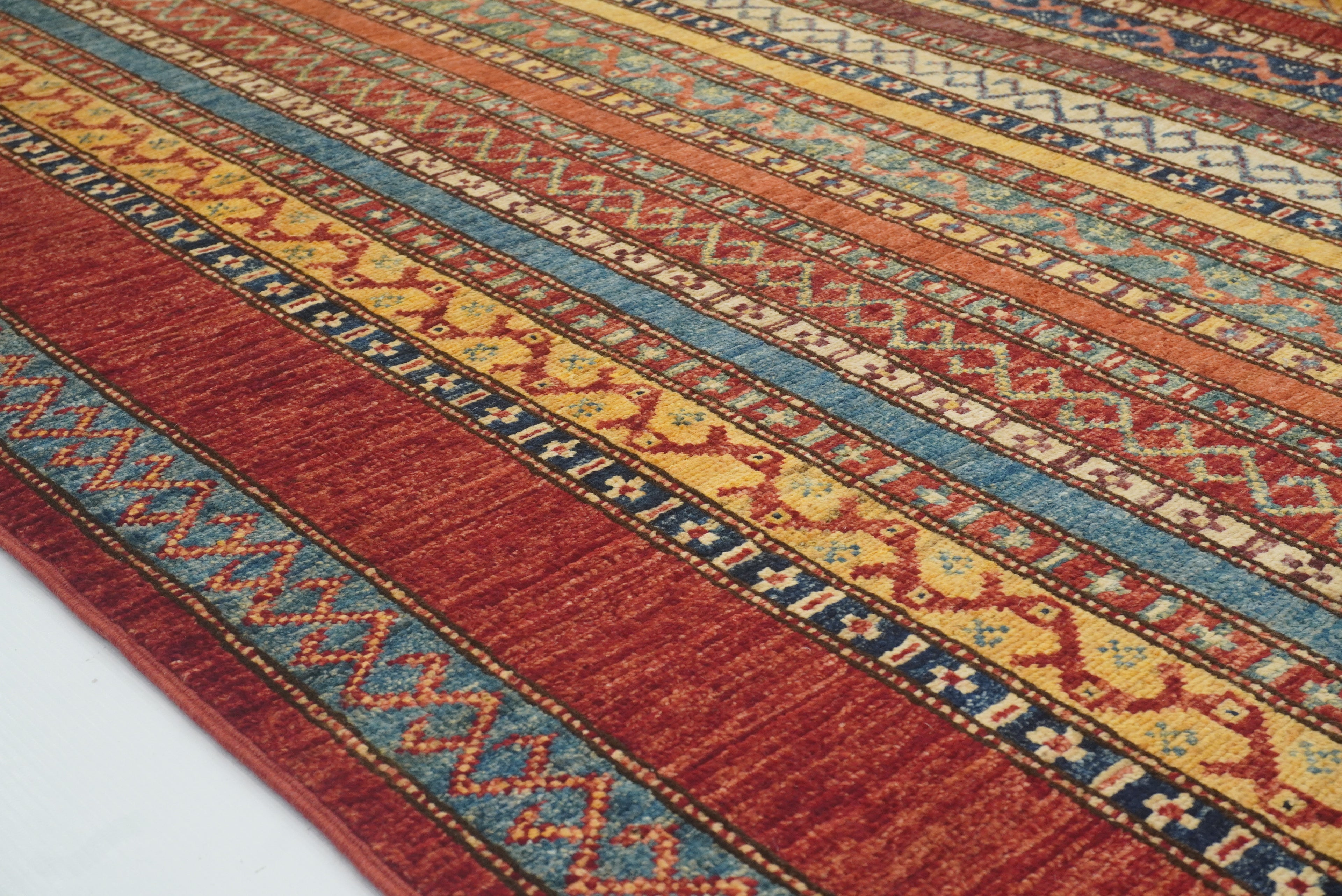 7x8 Red Turkish Style Hand-Knotted Wool Rug - Yildiz Rugs