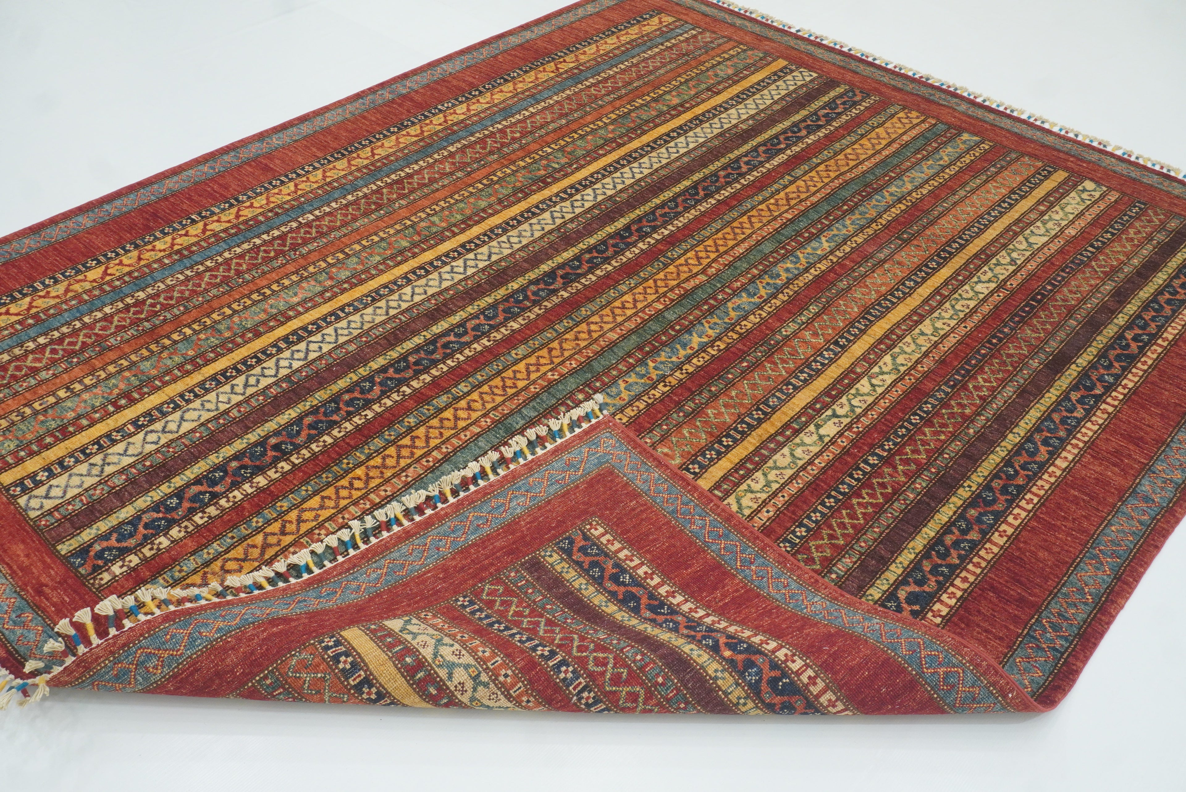 7x8 Red Turkish Style Hand-Knotted Wool Rug - Yildiz Rugs