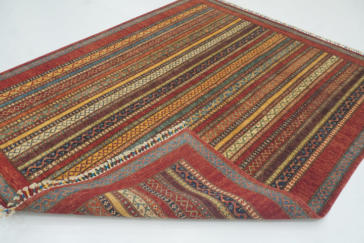 7x8 Red Turkish Style Hand-Knotted Wool Rug - Yildiz Rugs