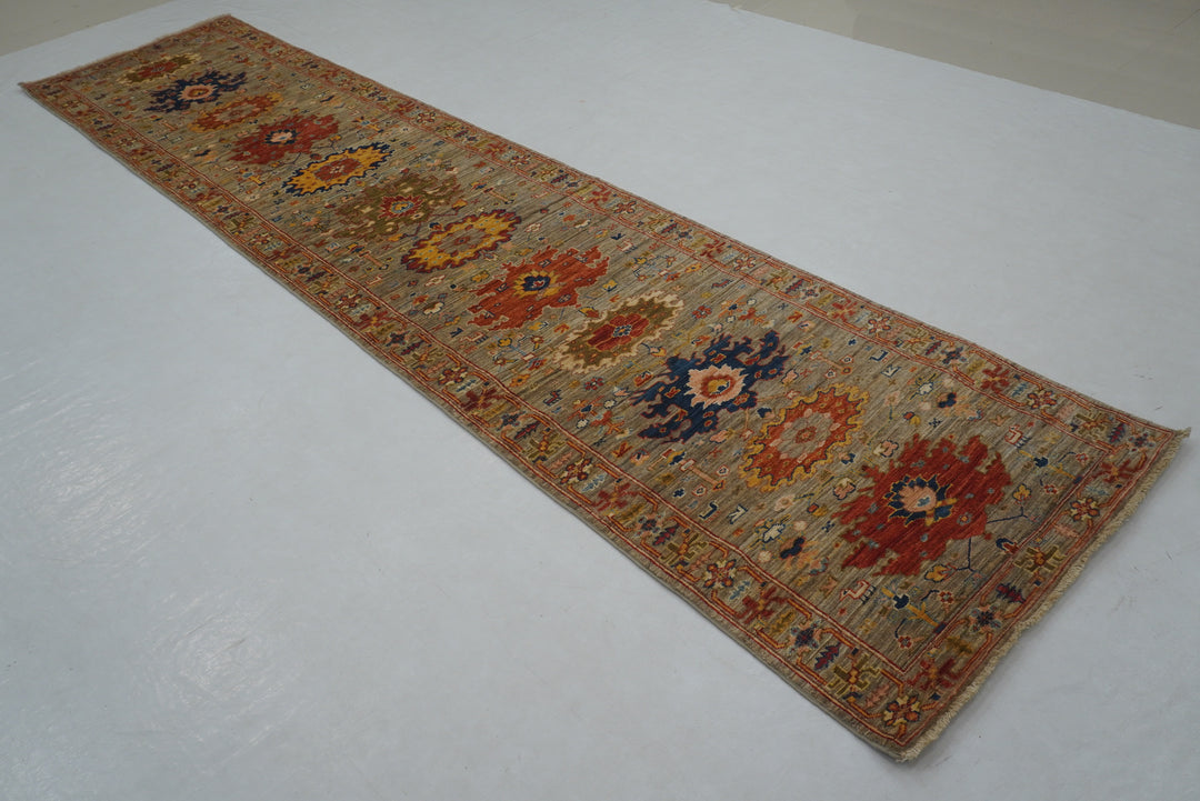 3x12 ft Gray Bidjar Afghan Hand knotted Oriental Runner Rug