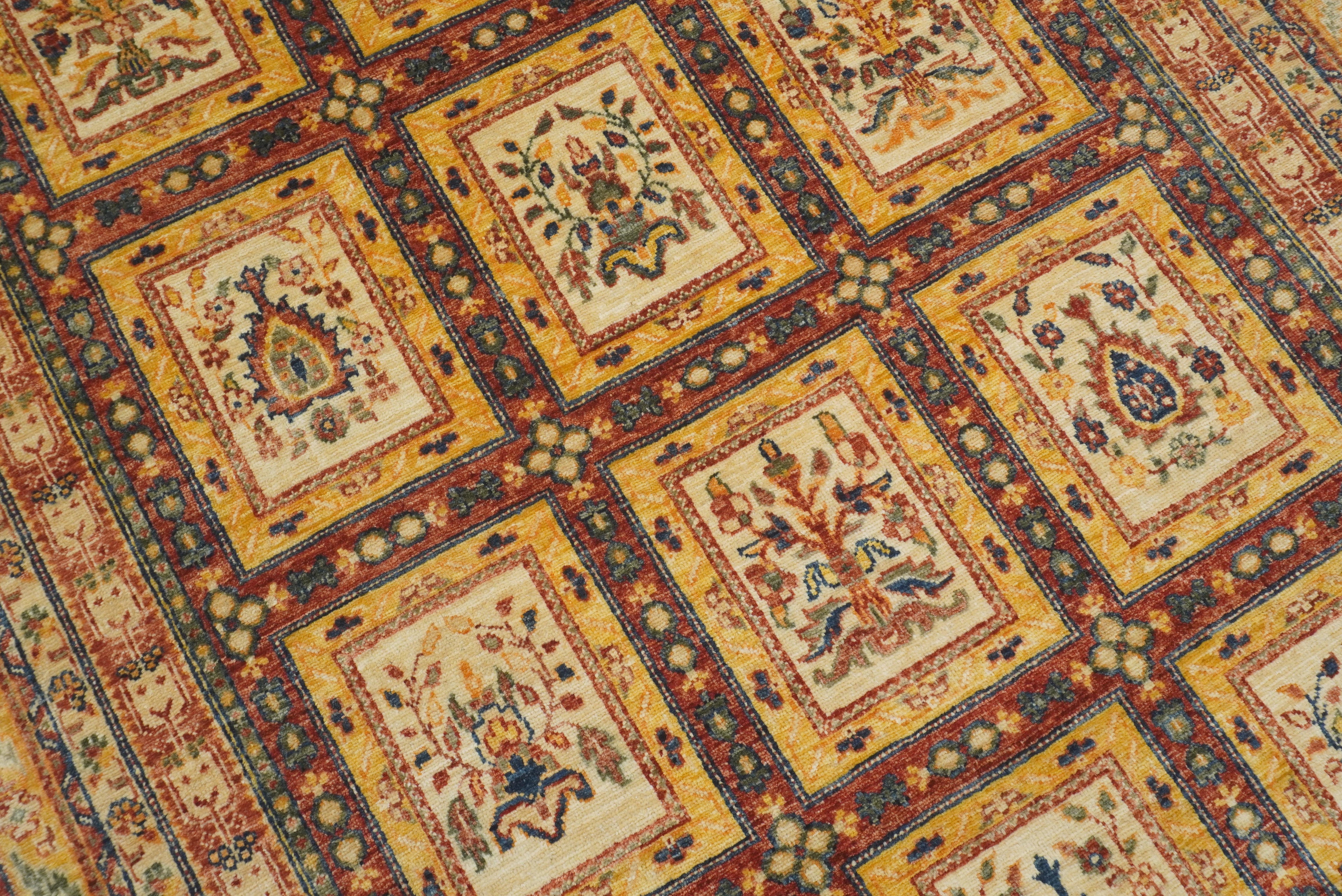5x7 Beige Bakhtiar Afghan Hand-Knotted Oriental Rug - Yildiz Rugs