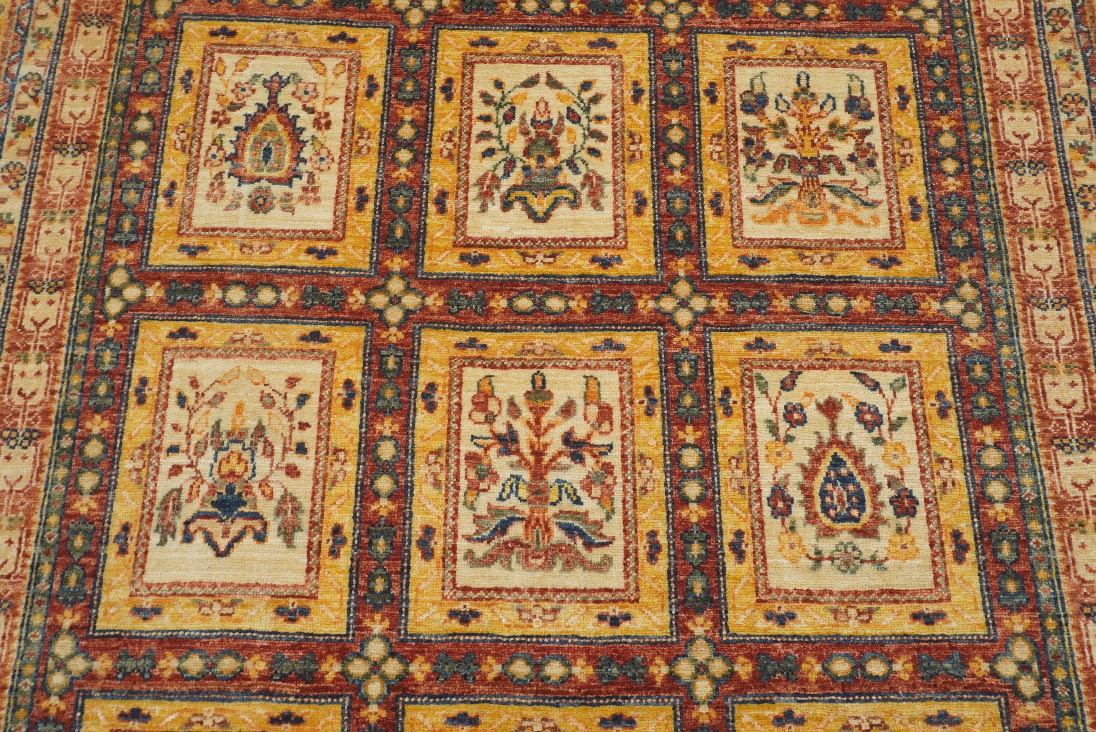 5x7 Beige Bakhtiar Afghan Hand-Knotted Oriental Rug - Yildiz Rugs