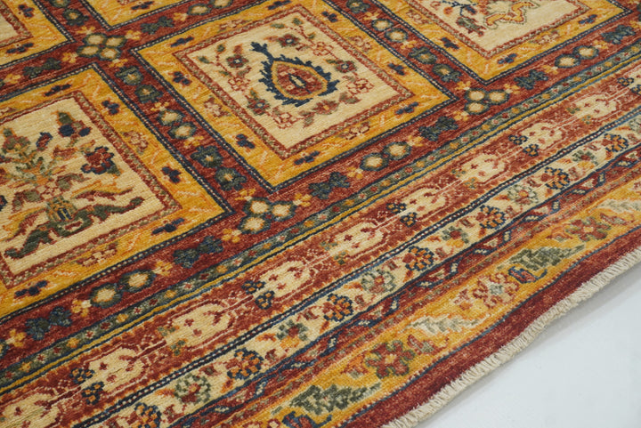 5x7 Beige Bakhtiar Afghan Hand-Knotted Oriental Rug - Yildiz Rugs