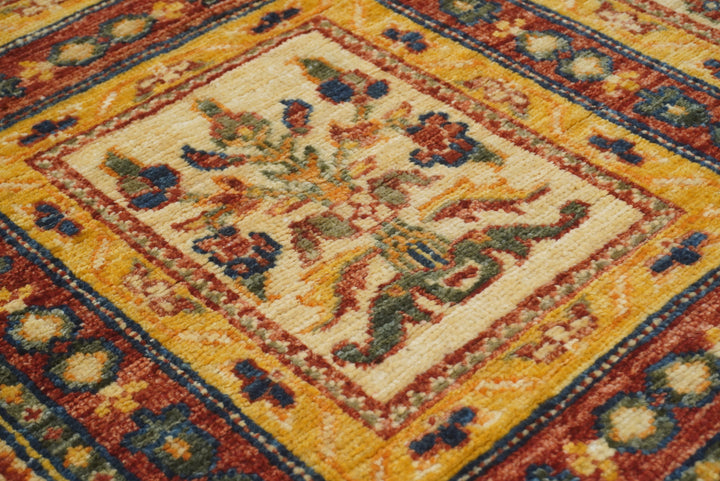 5x7 Beige Bakhtiar Afghan Hand-Knotted Oriental Rug - Yildiz Rugs