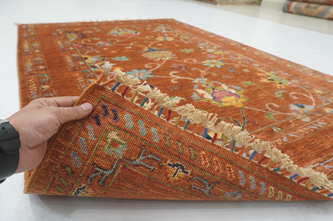 4 x 6 ft Brown Afghan Bidjar hand knotted Wool Oriental Rug