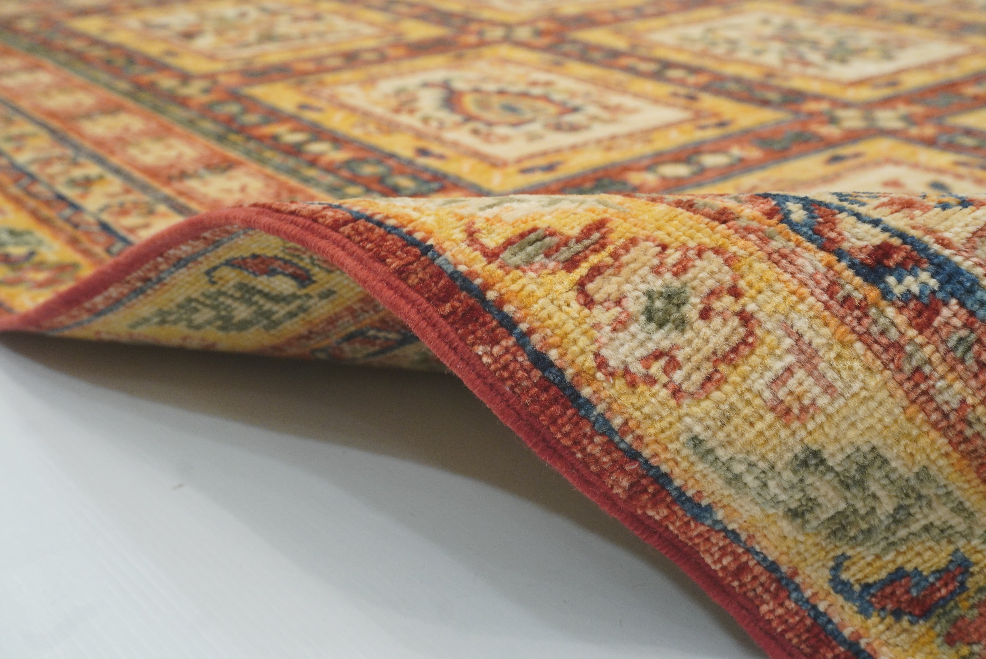 5x7 Beige Bakhtiar Afghan Hand-Knotted Oriental Rug - Yildiz Rugs