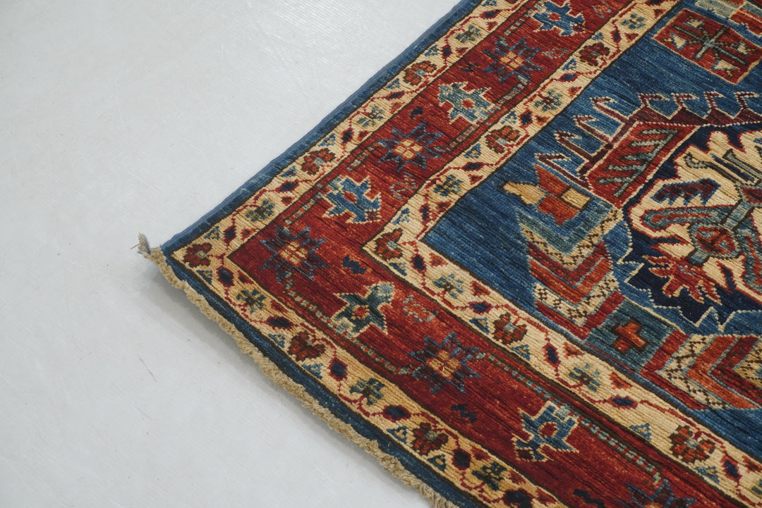 3x20 ft Blue Karaja Traditional Afghan Hand knotted Long Runner Rug