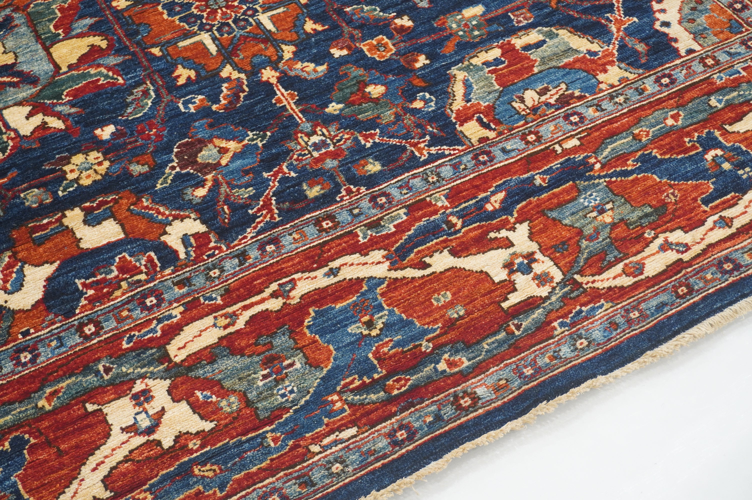 6x12 Navy Blue Bidjar Afghan Hand Knotted Extra Wide Runner Rug - Yildiz Rugs