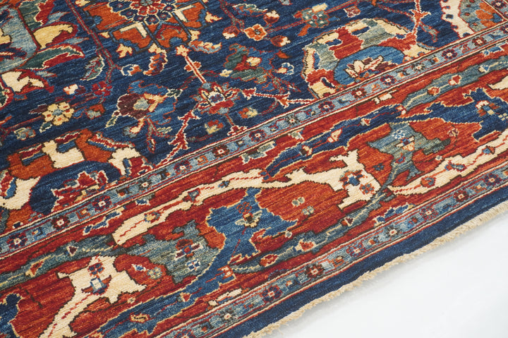 6x12 Navy Blue Bidjar Afghan Hand Knotted Extra Wide Runner Rug - Yildiz Rugs