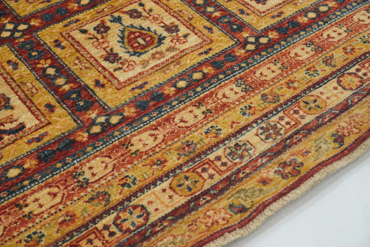 6x8 Red Beige Vintage Bakhtiar Afghan Hand knotted Rug - Yildiz Rugs