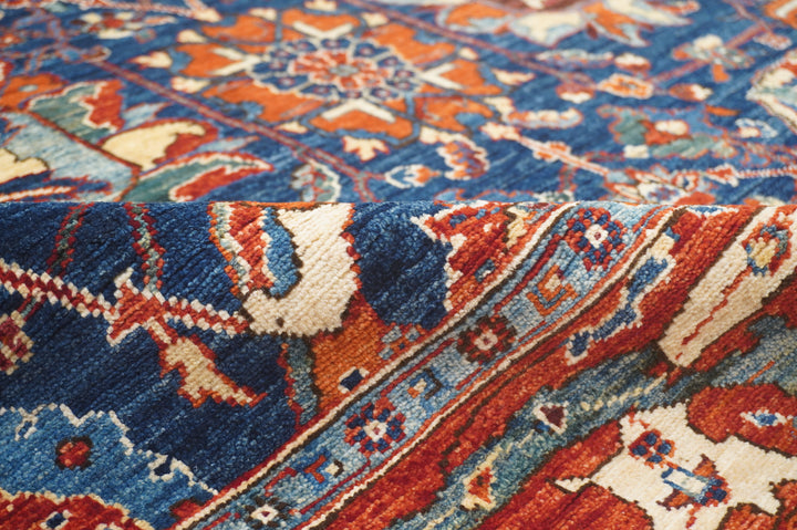 6x12 Navy Blue Bidjar Afghan Hand Knotted Extra Wide Runner Rug - Yildiz Rugs