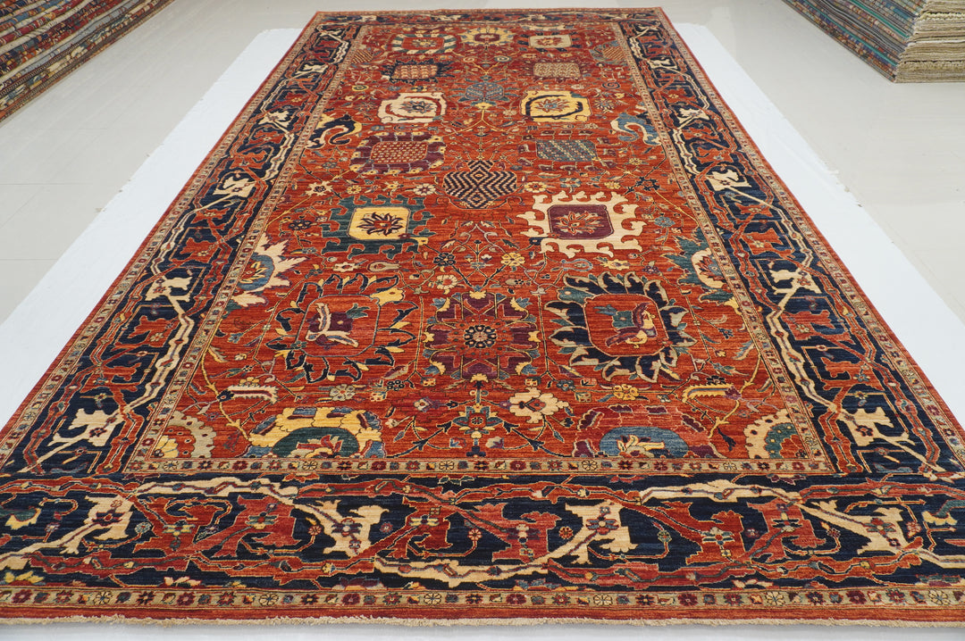 9x16 Red Bidjar Afghan Hand Knotted Wool Gallery Size Rug - Yildiz Rugs