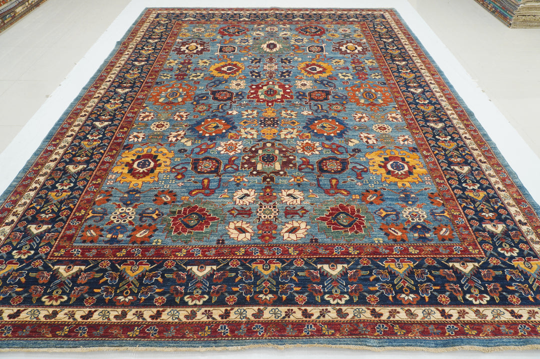 9x12 Blue Bidjar Afghan Hand knotted Wool Oriental Rug - Yildiz Rugs