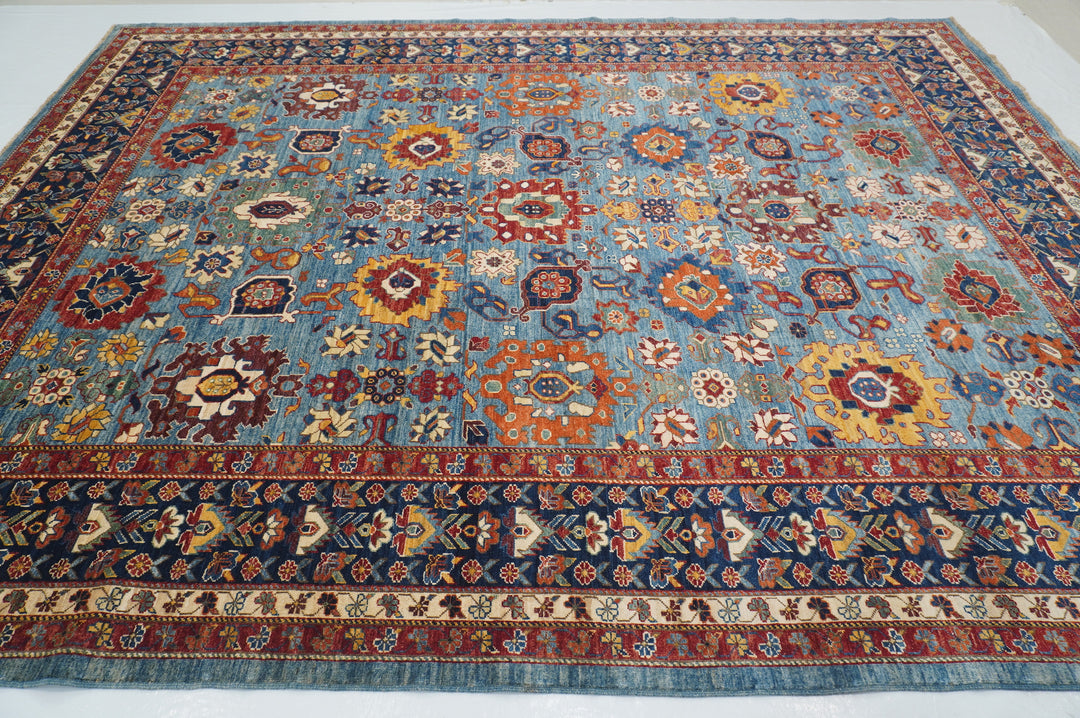 9x12 Blue Bidjar Afghan Hand knotted Wool Oriental Rug - Yildiz Rugs