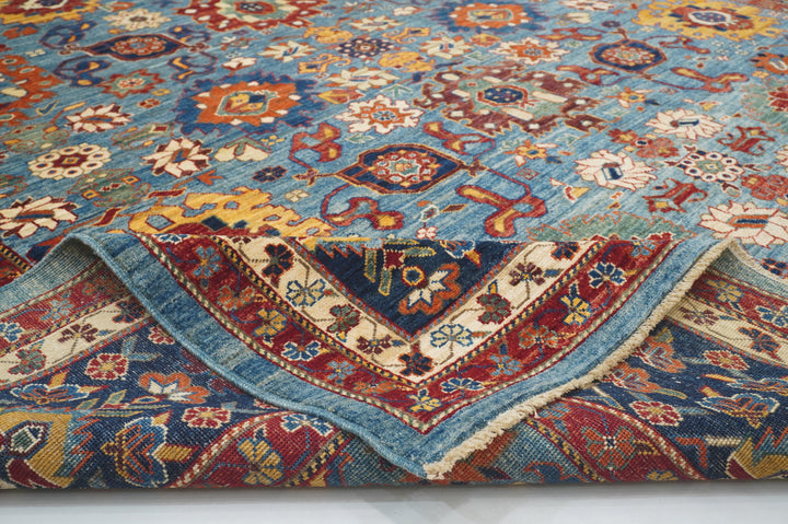 9x12 Blue Bidjar Afghan Hand knotted Wool Oriental Rug - Yildiz Rugs