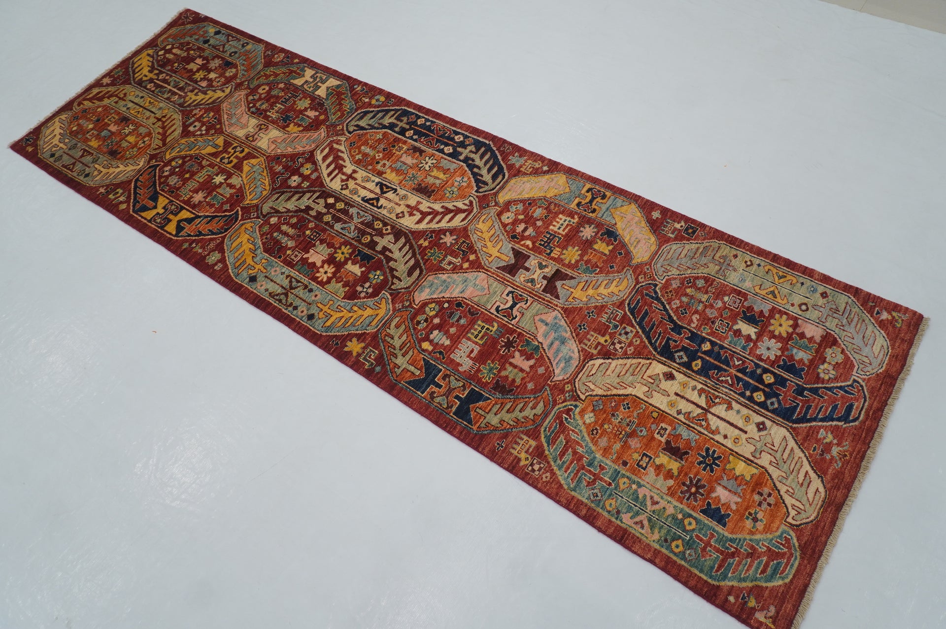 3 x 10 ft Red Baluch Tribal Afghan Hand knotted Runner Rug - Yildiz Rugs