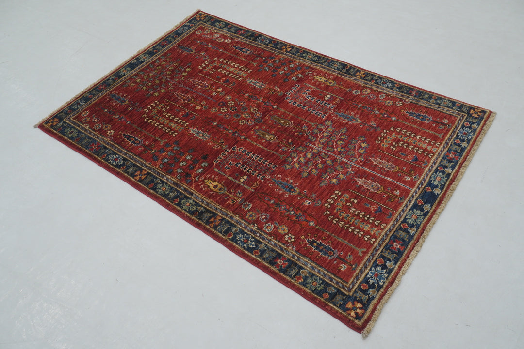 3x5 Red Bakhshaish Afghan Hand Knotted Oriental Rug