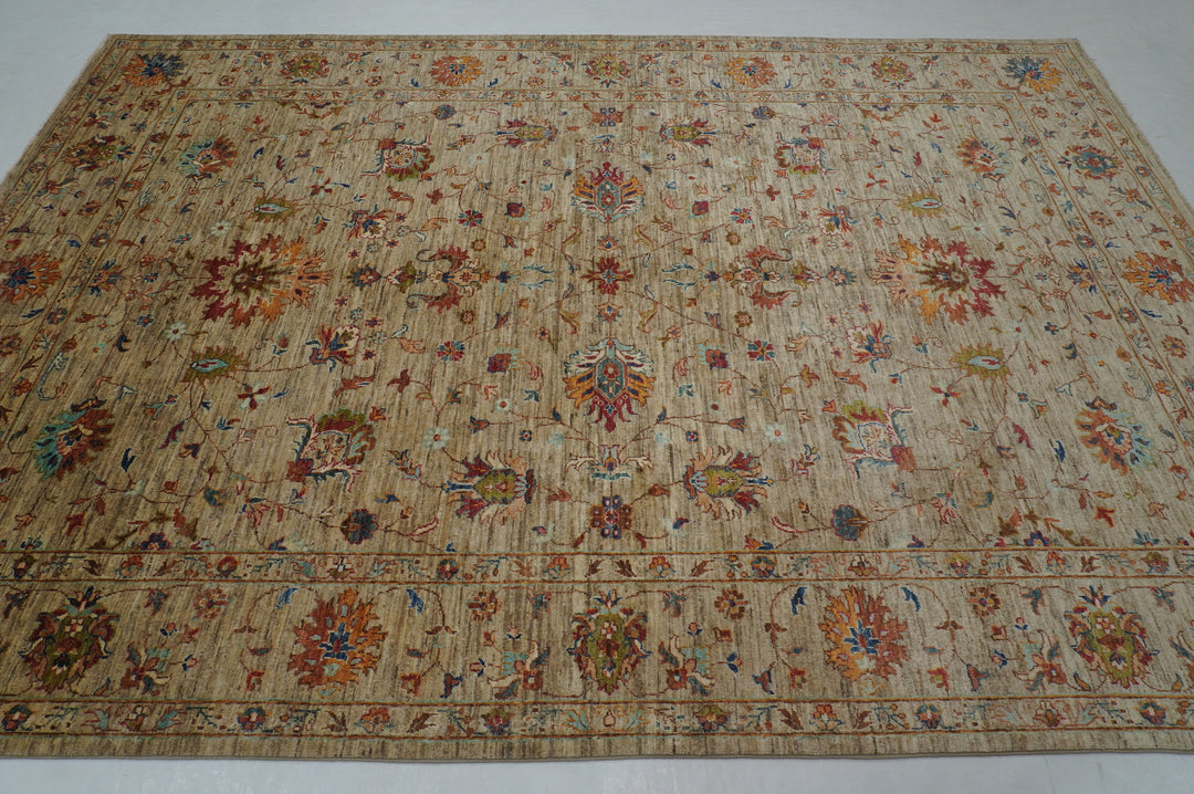 7x10 Warm Gray Waziri Afghan Hand knotted Oriental Rug