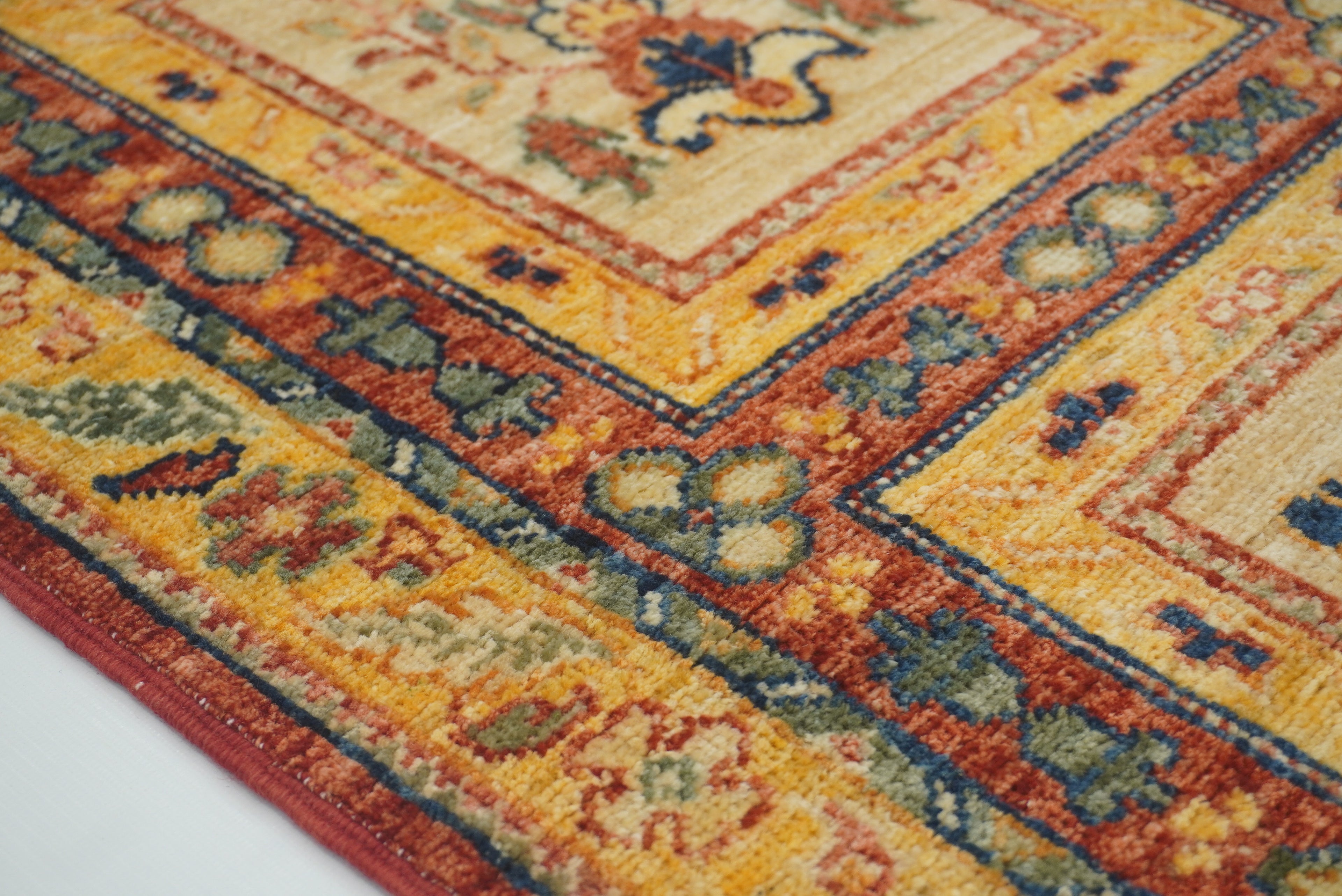 3x10 ft Red Beige Vintage Afghan Hand knotted Runner Rug - Yildiz Rugs