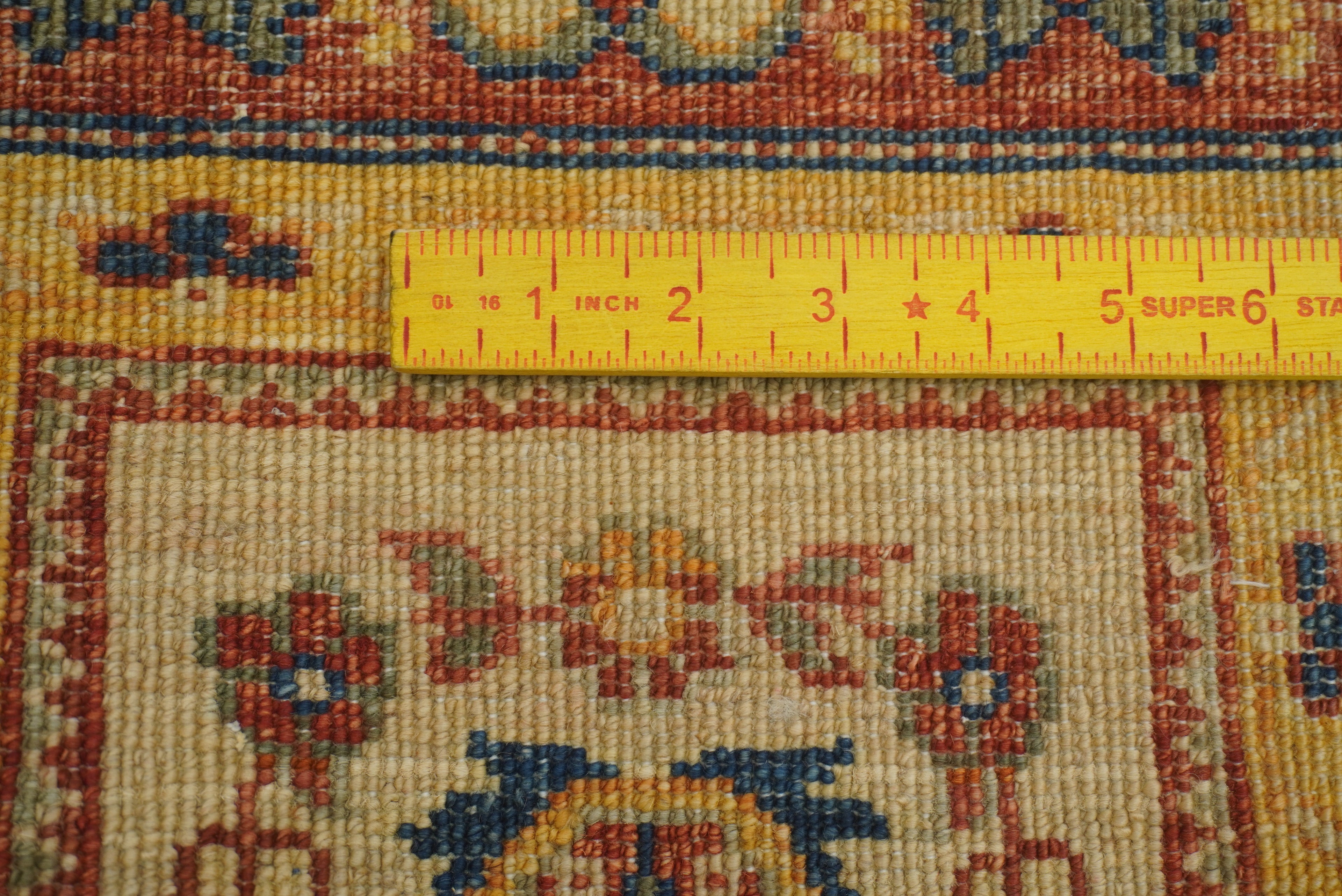 3x10 ft Red Beige Vintage Afghan Hand knotted Runner Rug - Yildiz Rugs
