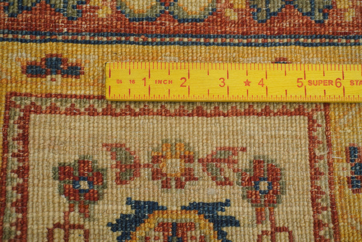 3x10 ft Red Beige Vintage Afghan Hand knotted Runner Rug - Yildiz Rugs