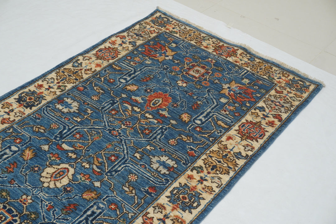 14 Ft Bidjar Blue Afghan hand knotted Oriental Runner Rug