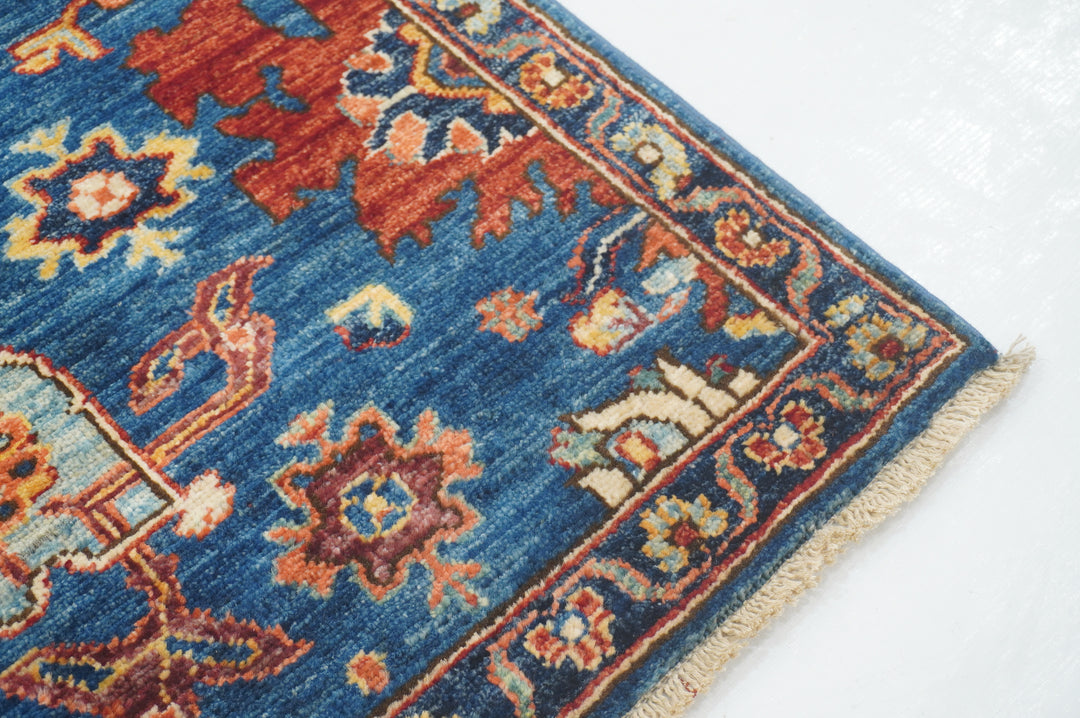 3 x 13 Ft Dark Blue Bidjar Afghan hand knotted Oriental Runner Rug