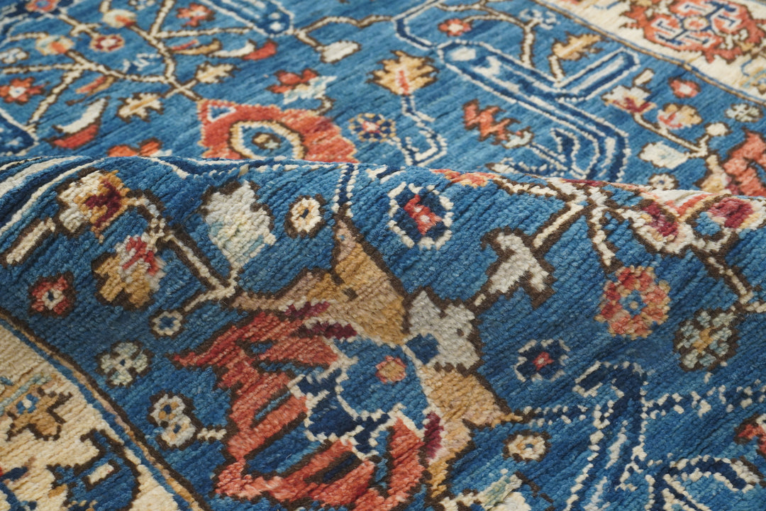 14 Ft Bidjar Blue Afghan hand knotted Oriental Runner Rug