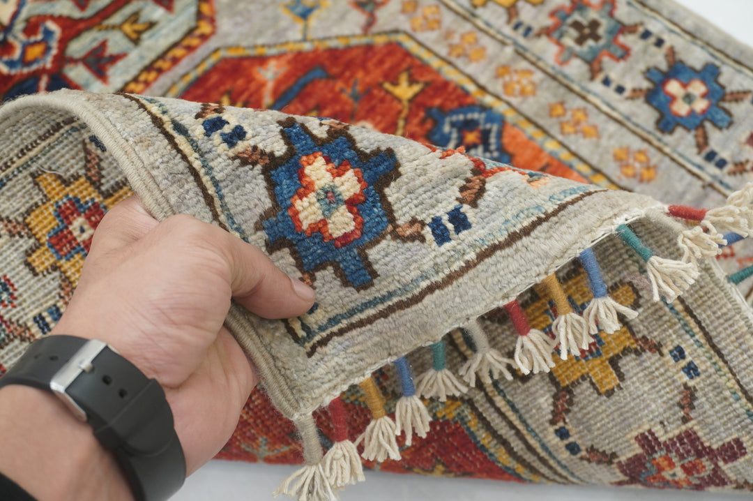 2' x 3' Gray Ersari Afghan Hand knotted small Rug