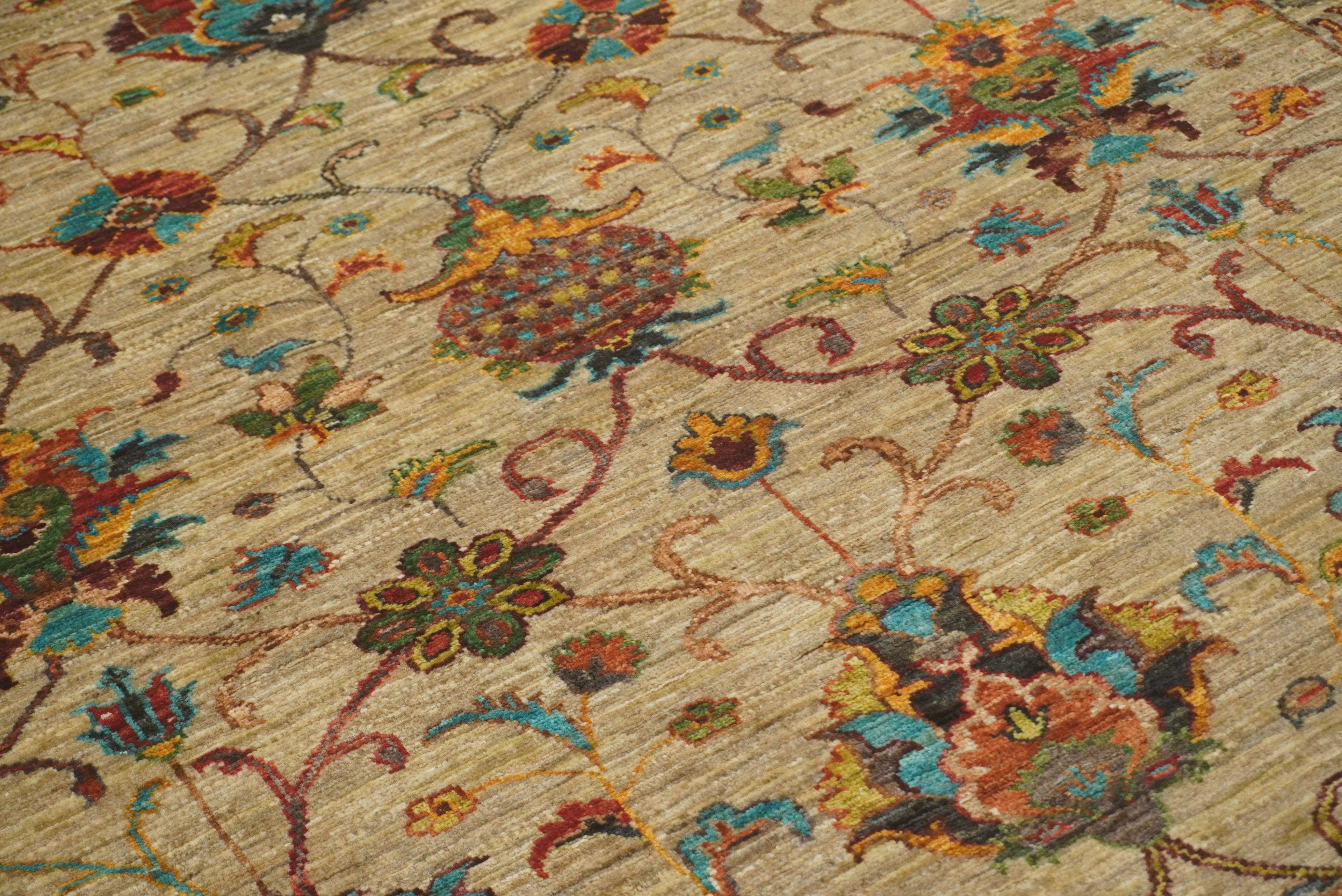 6x8 Beige Waziri Afghan Hand Knotted Oriental Rug - Yildiz Rugs