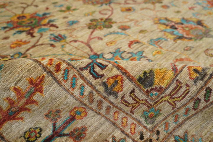 6x8 Beige Waziri Afghan Hand Knotted Oriental Rug - Yildiz Rugs