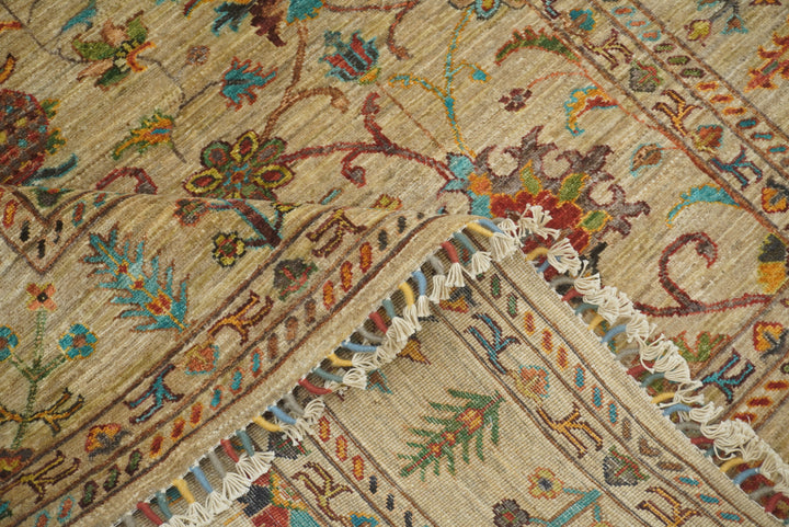 6x8 Beige Waziri Afghan Hand Knotted Oriental Rug - Yildiz Rugs