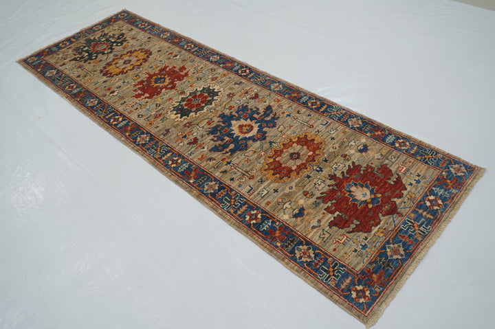 8 ft Brown Bidjar Afghan Hand knotted Oriental Runner Rug - Yildiz Rugs