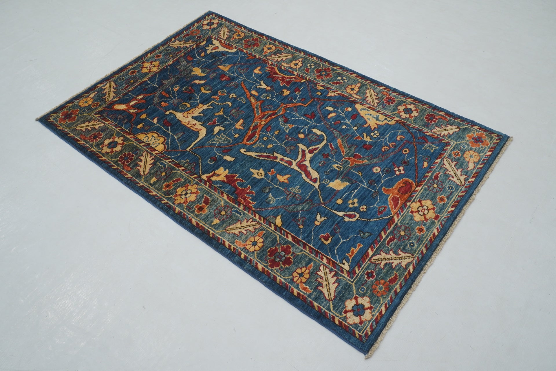 3x5 Blue Bidjar Afghan Hand knotted Oriental Rug