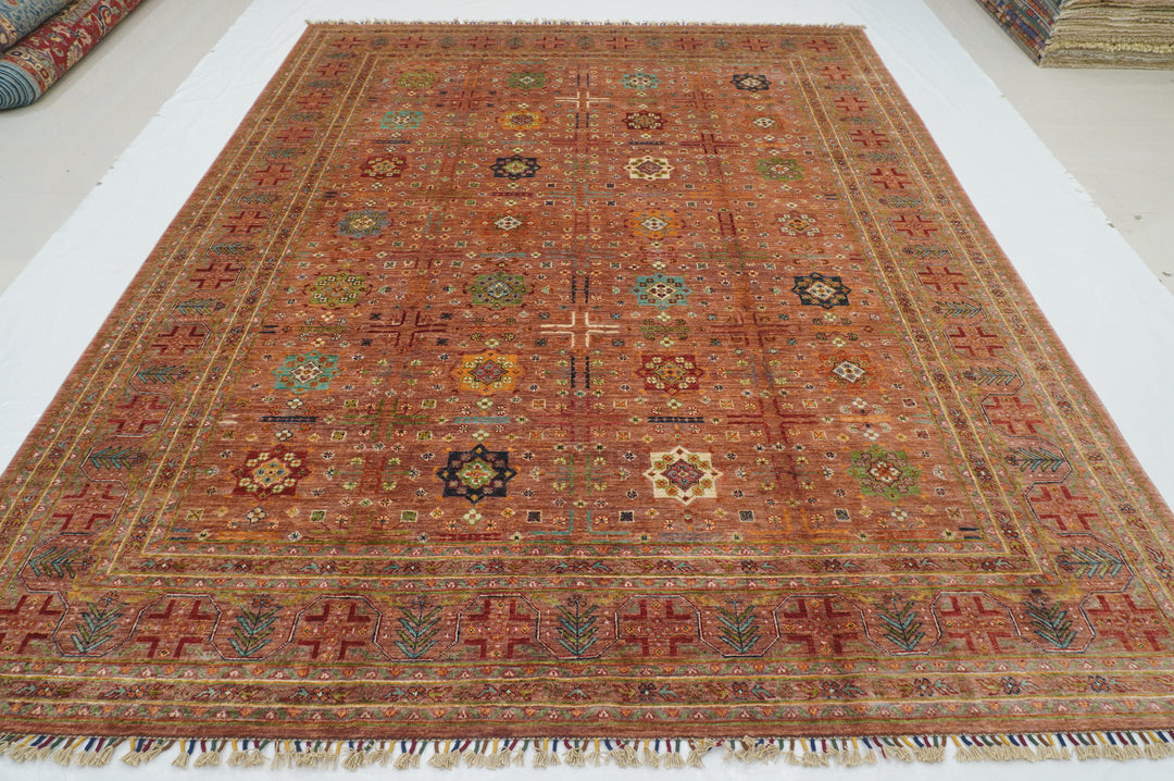 8x10 Brown Baluch Afghan Tribal Hand knotted Oriental Rug - Yildiz Rugs