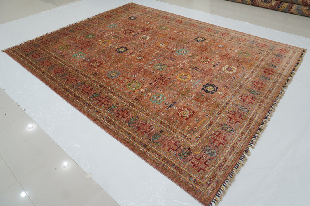 8x10 Brown Baluch Afghan Tribal Hand knotted Oriental Rug - Yildiz Rugs