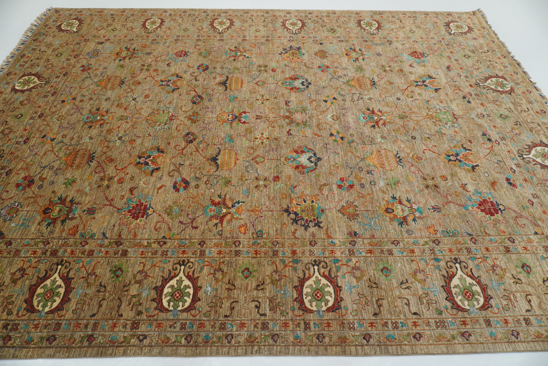 9x12 Gray Waziri Afghan Hand knotted Rug