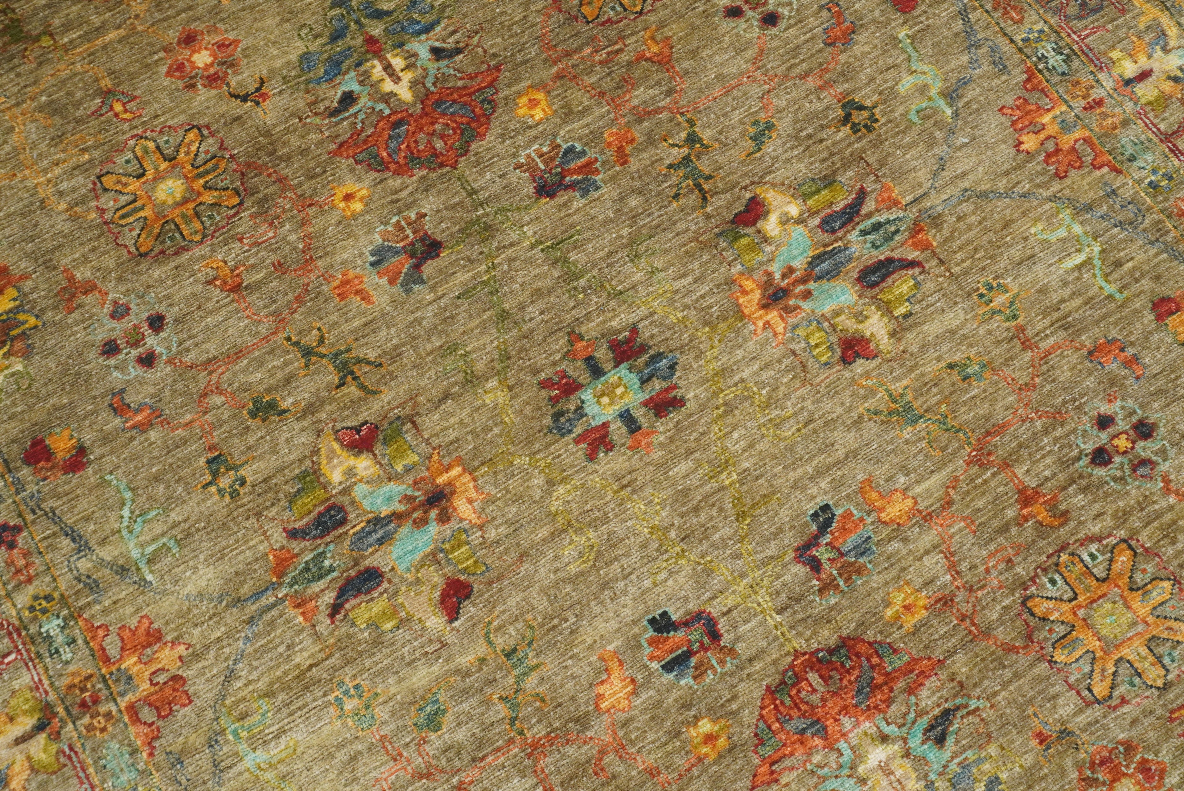 5x7 Waziri Brown Taupe Hand-Knotted Afghan Oriental Rug - Yildiz Rugs