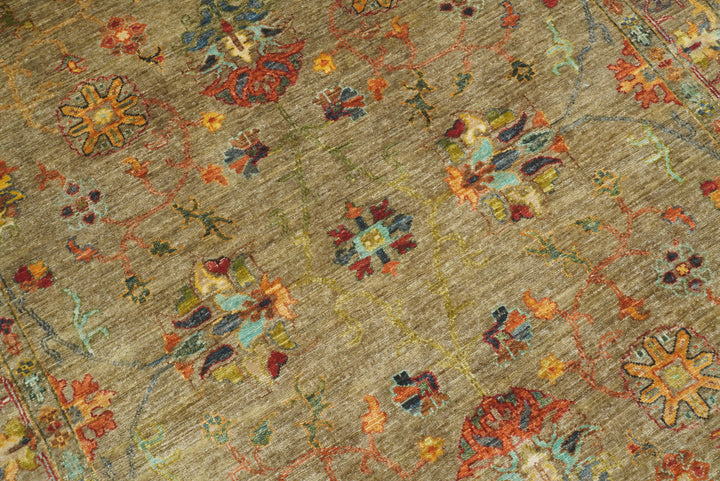5x7 Waziri Brown Taupe Hand-Knotted Afghan Oriental Rug - Yildiz Rugs