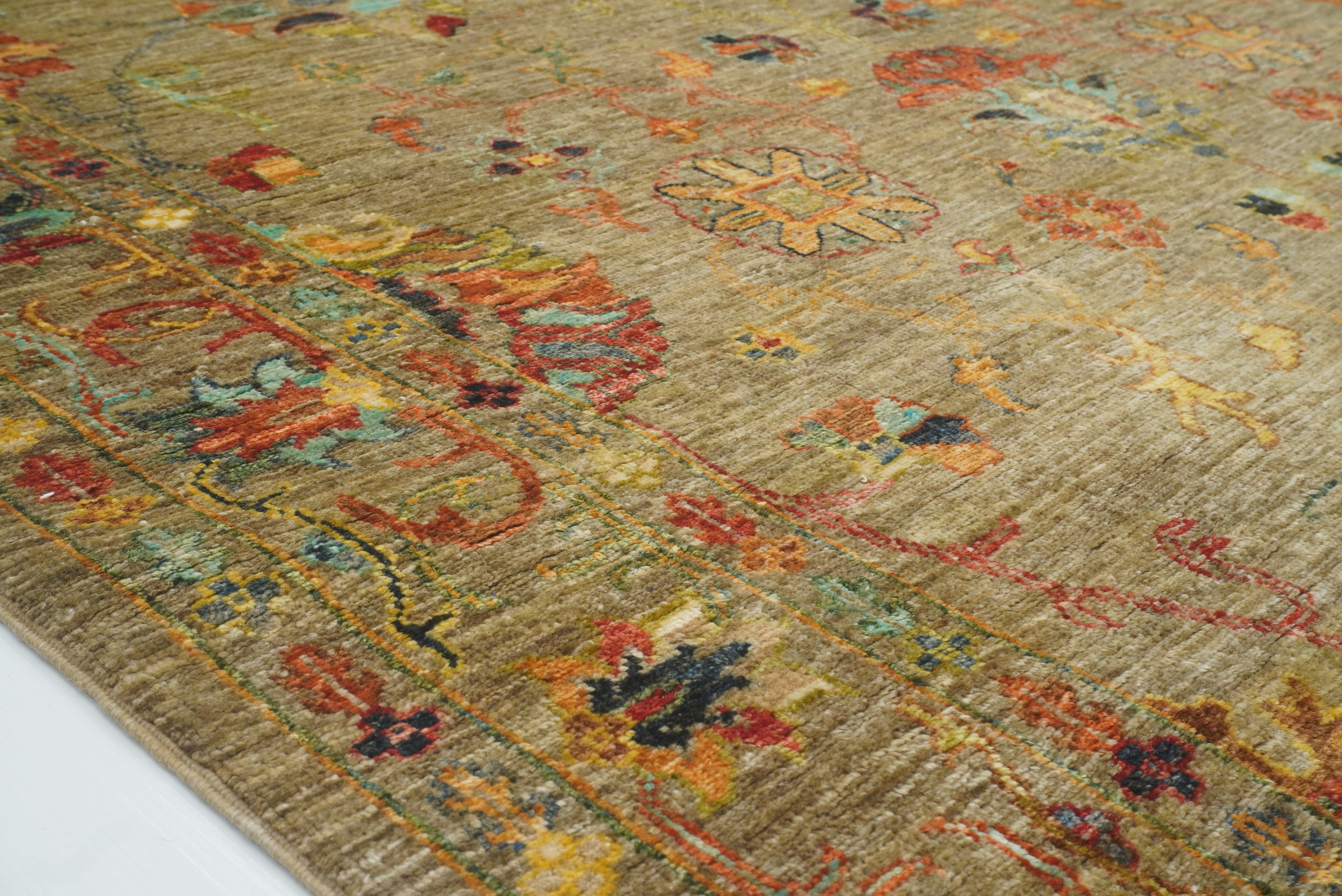 5x7 Waziri Brown Taupe Hand-Knotted Afghan Oriental Rug - Yildiz Rugs