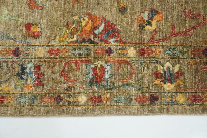5x7 Waziri Brown Taupe Hand-Knotted Afghan Oriental Rug - Yildiz Rugs