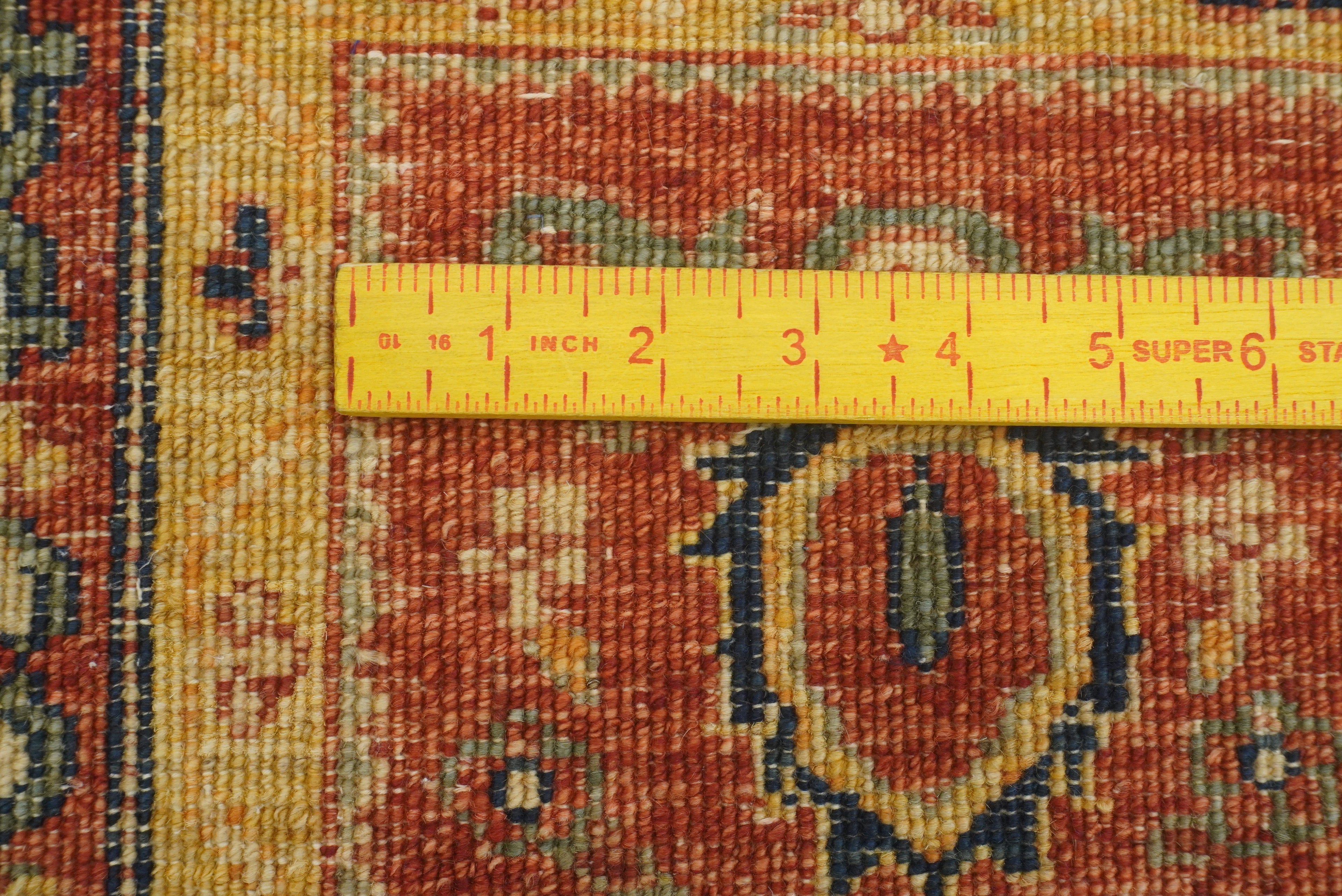 10 ft Red Hand Knotted Afghan Wool Runner Rug - Yildiz Rugs