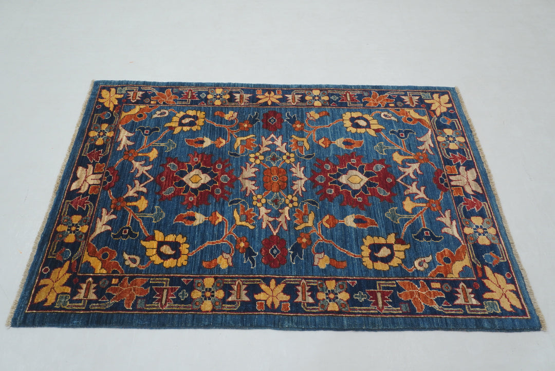 3x5 Navy Blue Bidjar Afghan Hand knotted Runner Rug